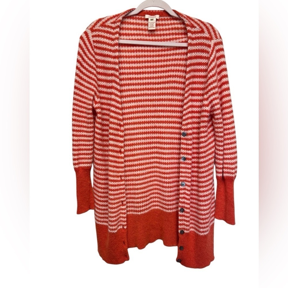 Sundance Lambswool Blend Button Front Striped
Cardigan Size Large